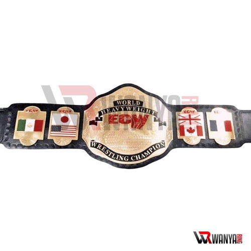 World Heavyweight ECW Wrestling Champion Belt Replica Adult Size 2mm Brass Plate - Picture 6 of 7