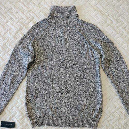 Suéter Karen Scott Para Mujer Cuello Alto Negro Blanco Mármol Manga Larga Talla PS  - Imagen 11 de 12