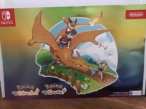 New Nintendo Pokemon Let S Go Pikachu Eevee Gamestop Exclusive Poster 2 Sided Ebay