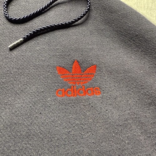 Vintage Adidas Trefoil 70s Hoodie Sweatshirt Mens S/M Blue Full Zip 3 Stripe USA - Picture 2 of 6
