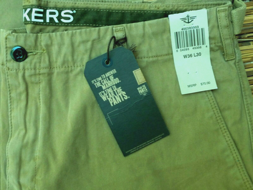 PANTALONES CARGO DOCKERS D2 PARA HOMBRE CON CLASIFICACIÓN DE SERVICIO FRENTE PLANO RECTO DE SARGA DE ALGODÓN LISTA $70 - Imagen 2 de 8