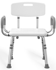 Shower Chair for Inside Shower with Arms and Back, 500 lbs Heavy Duty Shower ...