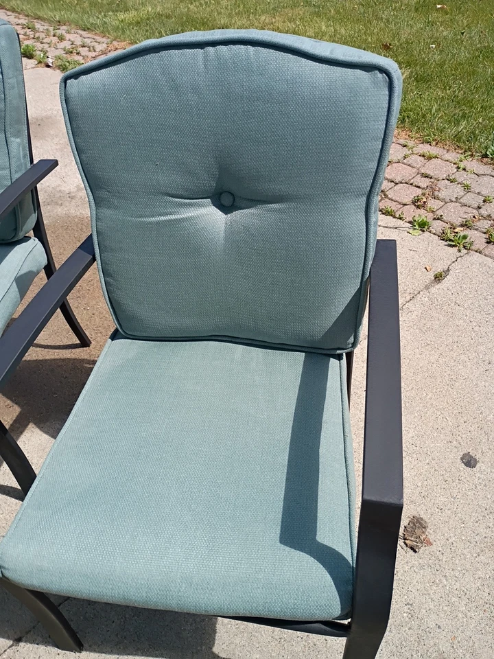 Ceramic Top Table With Six Chairs And Cushions And A Grill Beautiful Condition - Image 3 of 4