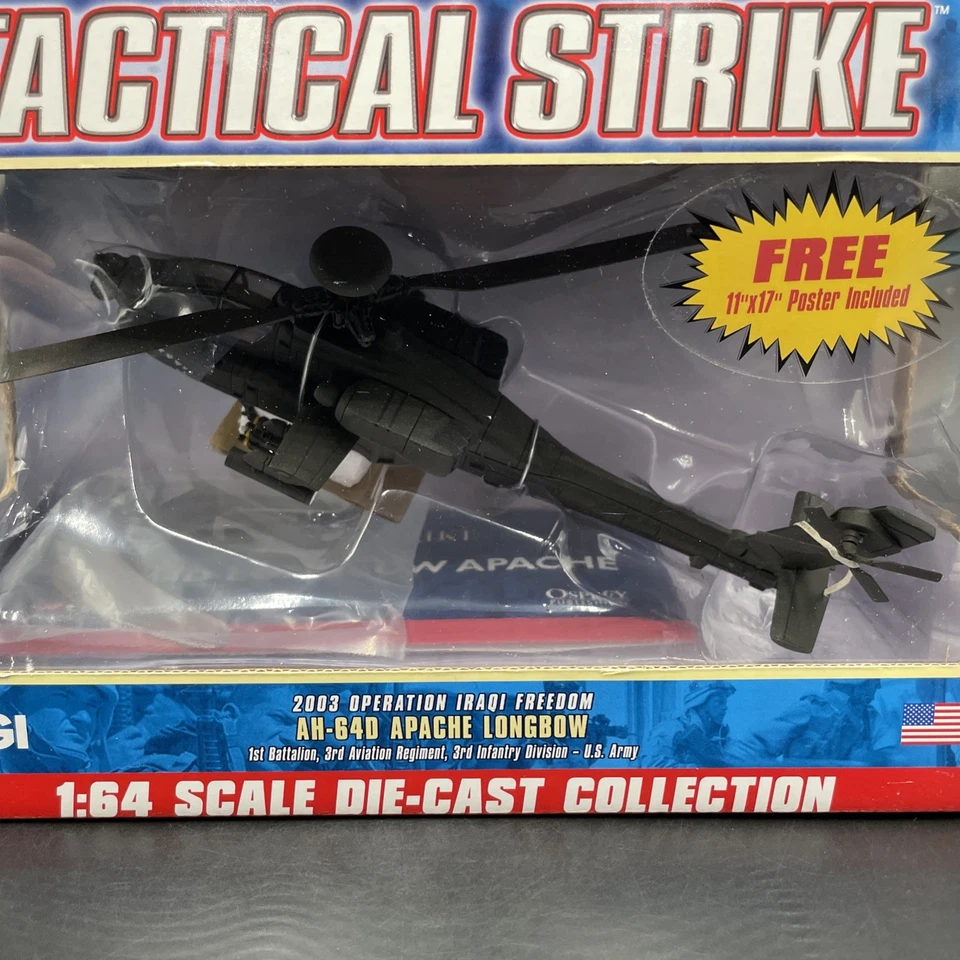 2004 Corgi Tactical Strike Die-Cast AH-64 Apache Longbow Helicopter 1:64 Scale - Image 2 of 4