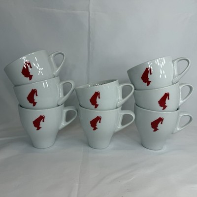 Set Of 8 Julius Meinl White Red Coffee Latte Cups Mugs