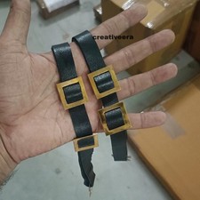 Antiker Kinnriemen f&uuml;r Mittelalter Leder Messing Deutscher Helm Pickelhaube G...