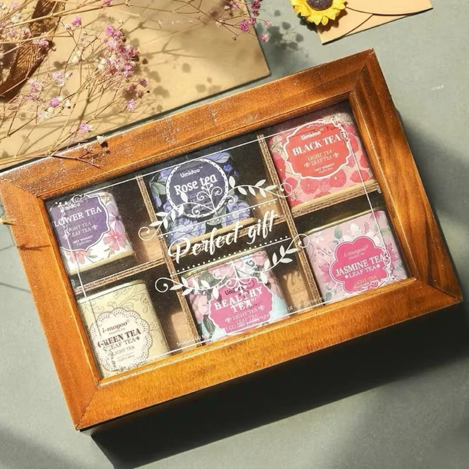 Juego de regalo de té de flores 6 tipos | Rosa jazmín oolong azufaifo crisantemo Roselle Foto 2 de 4