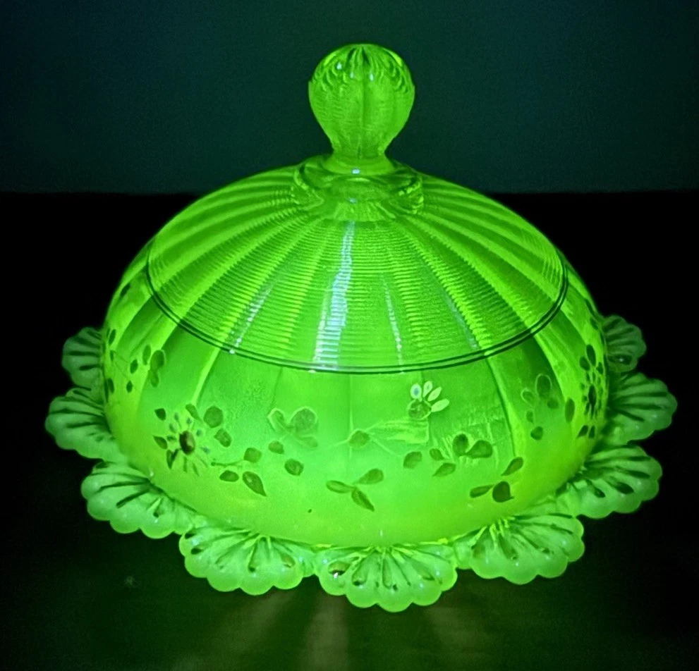 Northwood Alaska Victorian Vaseline Opal Enamel Butter Dish
Opens in a new window or tab