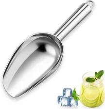 12 Oz Ice Scoop for Freezer, Kitchen Ice Scooper for Ice Machine, Stainless Stee