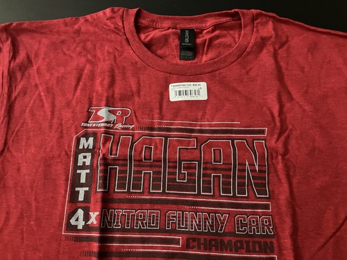 CAMISETA NHRA DRAG RACING TSR OFICIAL MATE HAGAN ROJA TALLA GRANDE - Imagen 3 de 4