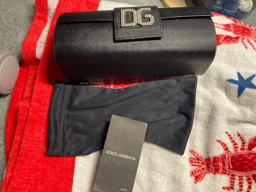 Schwarzes Dolce Gabbana Flip Top Sonnenbrillenetui Brille Hartschale mit echtem Papier - Bild 1 von 11