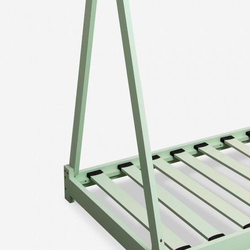Lettino montessori letto bambini tenda capanna 70x140cm legno Wigee - Foto 3 di 4