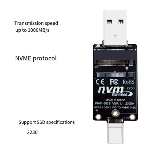 M.2 auf USBA Typ-C HDD-Gehäuse-Adapterkarte NVME HDD-Gehäuse Interposerkart6276 - Afbeelding 4 van 9