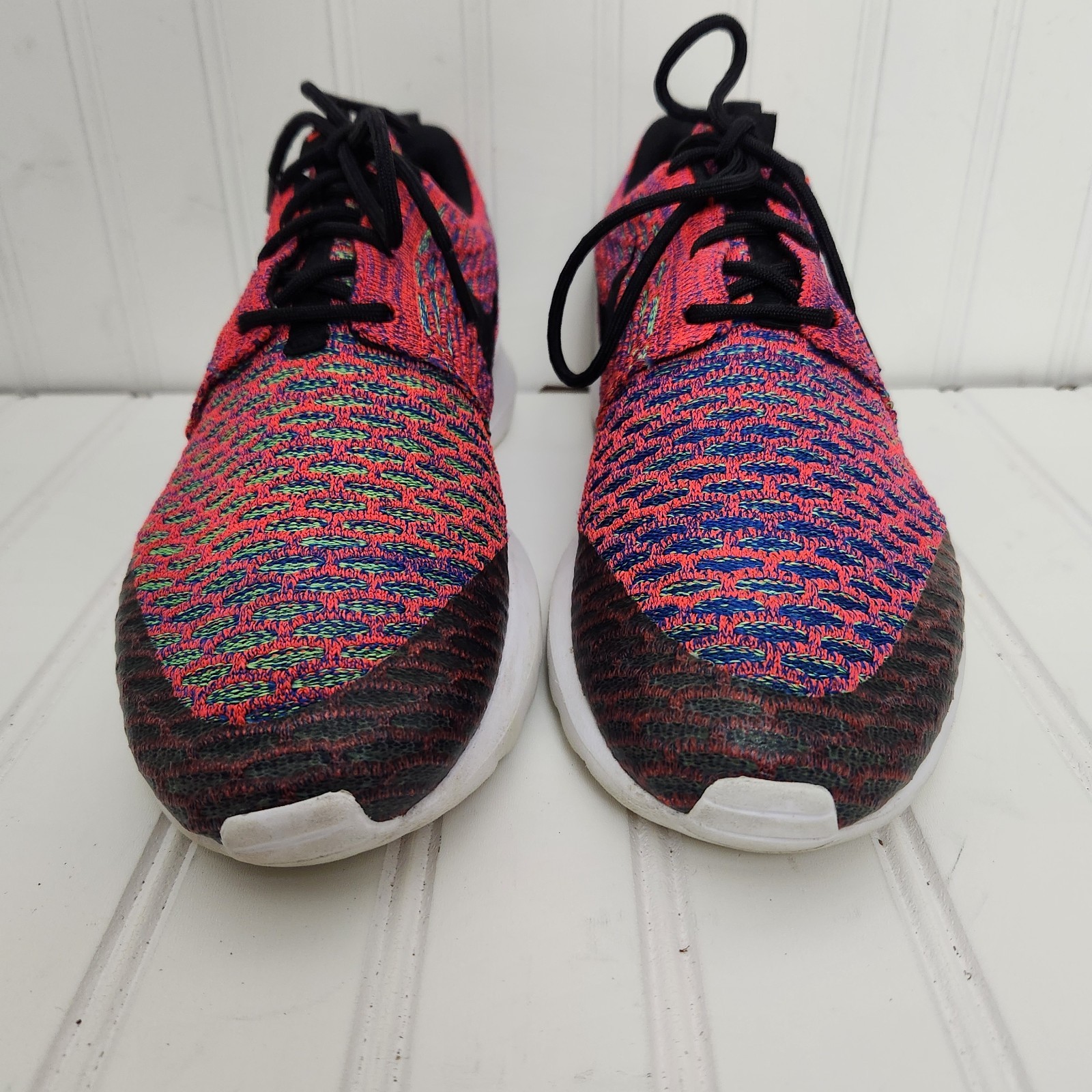 Nike Roshe Men 8.5 Pink NM Flyknit SE 816531-600 Running Athletic Sneakers