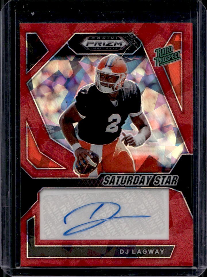 2024 Prizm Draft Picks DJ Lagway Saturday Star Red Ice Prospect Auto #SSS-DLY