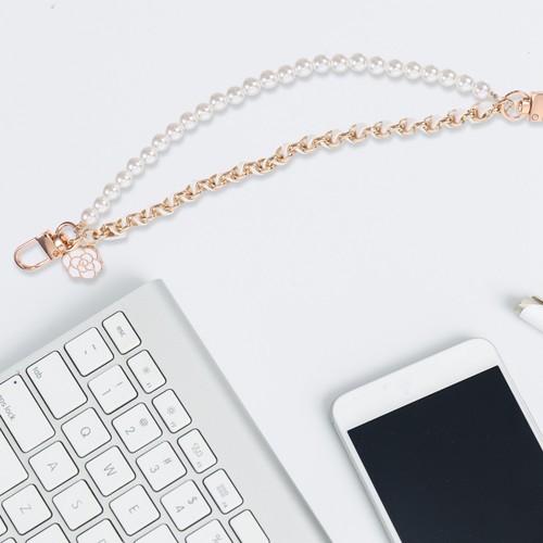 2 Pcs Pearl Chain Cell Phone Decorative Accessories Beaded Strap Charm - 第 11/12 張圖片