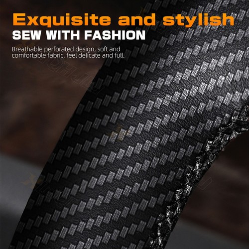 🔥Car Steering Wheel Cover, Anti-Slip Breathable Vehicle Steer black - Picture 8 of 11