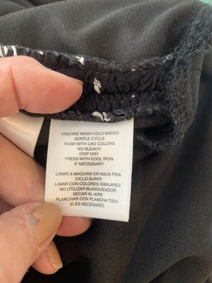 Vestido Kasper Negro/Blanco Lunares Midi Calce y Mangas Acampanadas Talla 12 Foto 4 de 4