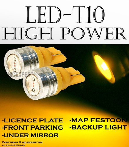 2 pairs T10 LED High Power Yellow Direct Replacement Fit Step Light Bulbs L359