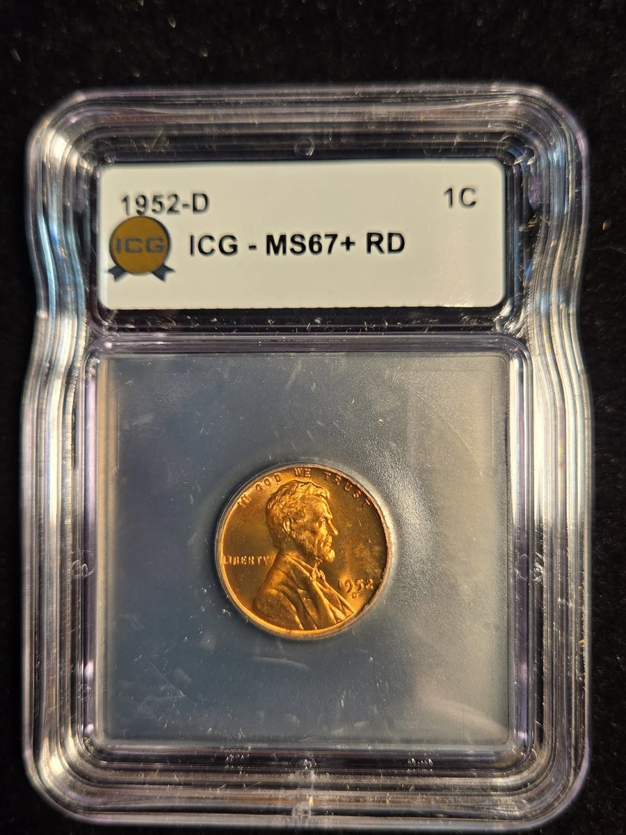 MS 67 Graded 1952 Lincoln Wheat US Small Cents (1909-1958) for