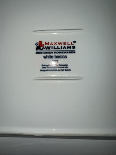SET (2) Maxwell & Williams WHITE BASICS ZiiZ DINNER PLATE SQUARE by MATT GUTHRIE - Picture 4 of 4