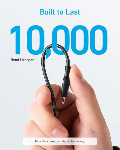 Cable Anker USB C a C, cable de carga rápida cargador tipo C 6 pies, negro Foto 3 de 4