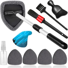 10Pcs Car Windshield Cleaner Kit with Microfiber Pads & Extendable Handle