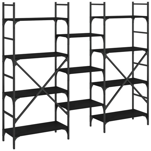 EstanterÃa madera de ingenierÃa negra 160x28,5x136,5 cm - Imagen 7 de 11