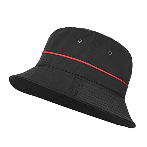 Quick Dry Bucket Hats for Men Outdoor Fisherman Sun Caps 7 1/4 Black - Picture 3 of 7