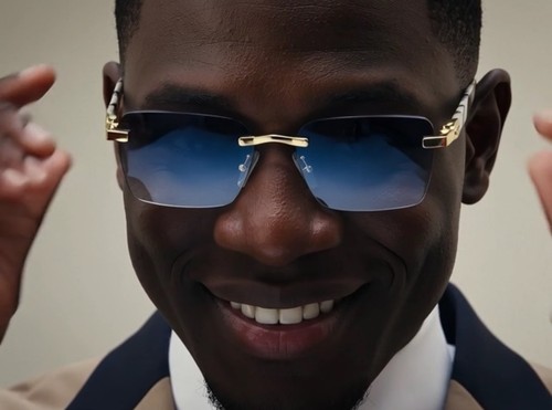 Gafas de sol para hombre estilo CLÁSICO madera pulido retro años 90 hip hop rapero gángster azul - Imagen 18 de 99