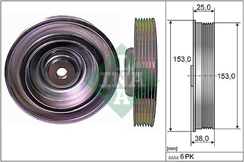 BELT PULLEY CRANKSHAFT 544 0087 10 FOR CITROËN JUMPY/Platform/Chassis/Van C15 - Picture 2 of 6