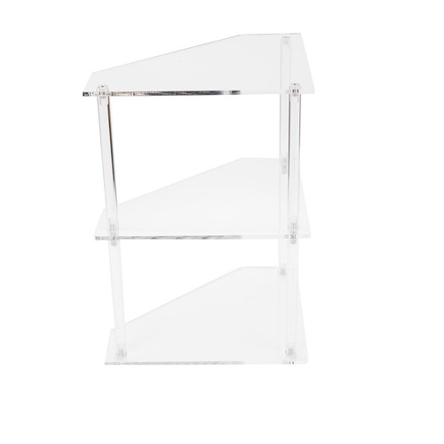 A Acrylic Corner Side Table Small 3 Tier Triangular End Table For Living Room - Picture 21 of 24