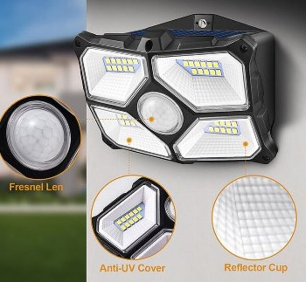 Chilitec Led Solar Wandleuchte 'Swl 722' Mit Pir Bewegungsmelder, 72 Leds, IP65-image