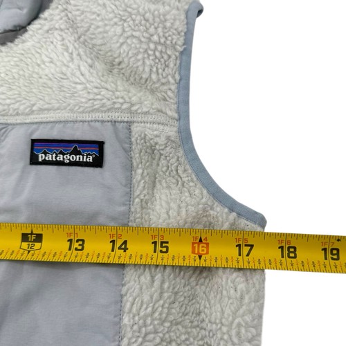 Patagonia Vest Women’s Small Light Gray Sherpa Full Zip Pockets - Picture 6 of 7