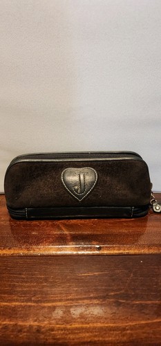 VTG Y2K Juicy Couture Make Up Bag Case Black Velvet Embroidered RARE - Picture 3 of 7
