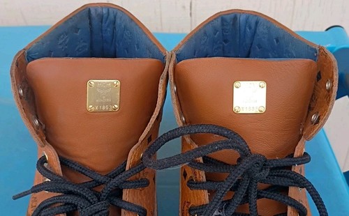 MCM High-Top Sneaker Visetos Cognac Men Size 44 11 US Brown Leather EUC (Minty)  - Picture 4 of 20