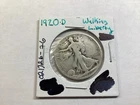 1920 D Walking Liberty Silver Half-Dollar Key Date from  Denver Mint 021726 26ak