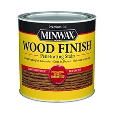 Minwax 221504444 Wood Finish Penetrating Interior Wood Stain, 1/2 pint, Red Oak