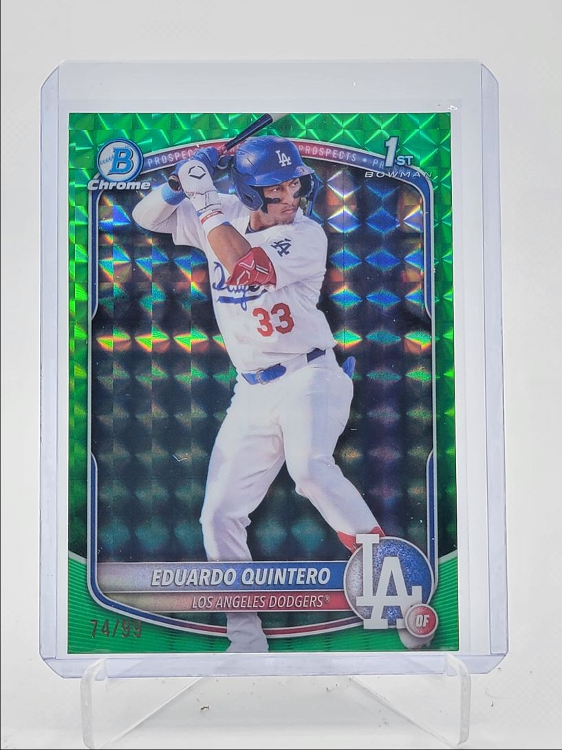 EDUARDO QUINTERO 2025 BOWMAN CHROME 1ST GREEN GEOMETRIC DODGERS /99 Q3967