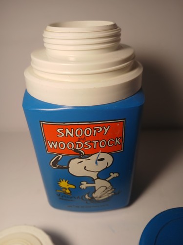 Vintage 1965 Peanuts Snoopy and Woodstock Metal Lunchbox THERMOS ONLY MADE USA - Picture 11 of 20