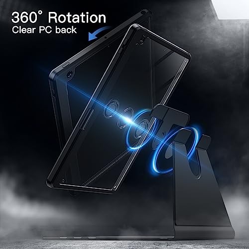 Rotating Case for iPad 9/8/7 (10.2-Inch, 2021/2020/2019 Model, Black - Bild 4 von 7