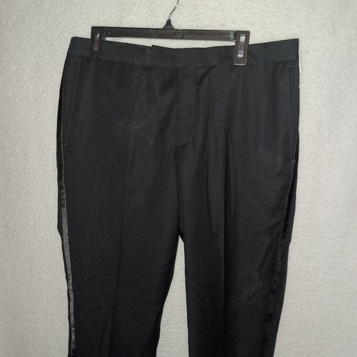 Nordstrom Men Shop Tuxedo Tech Dress Pants 34X36 Black Wool Stretch Unhemmed(DT) - Picture 2 of 13