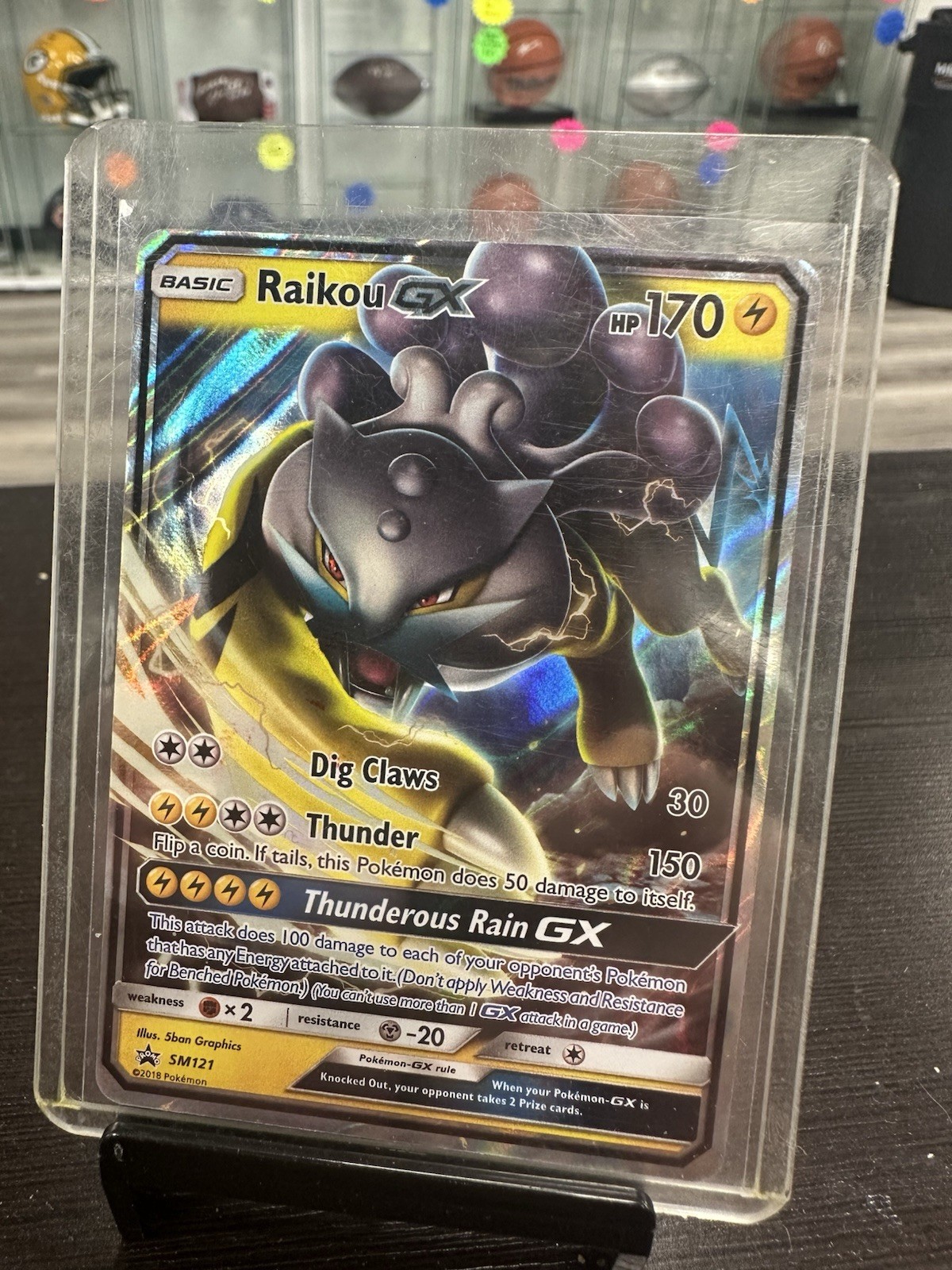 NM Pokemon TCG Sun & Moon Black Star Promo Card Raikou GX SM121