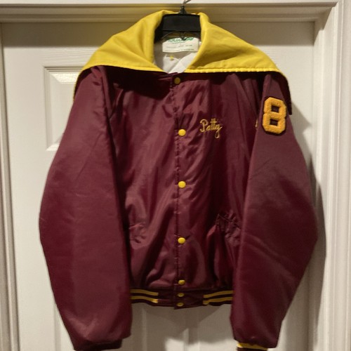 De colección 1980 Nylon Holloway Universitario Niñas Fútbol Letra Chaqueta Capucha Grande Turpin - Imagen 3 de 12
