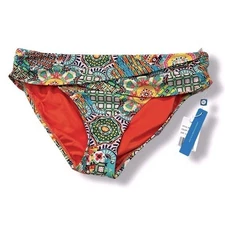 Bleu Rod Beattie Bikini Bottoms ONLY Sarong Hipster colorful Beach size 12 NEW
