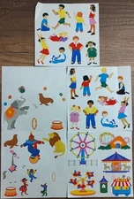 Mrs Grossmans Sticker Lot Full Partial Sheets Vintage Circus Kids Lion Horse S76