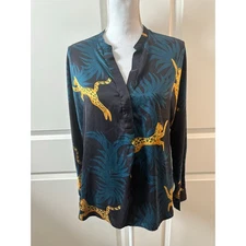 Ruti Jungle Horizon 100% Silk Blouse
