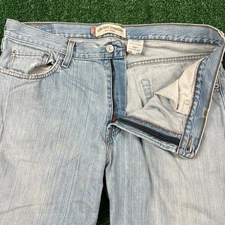 Vintage Levi's Low Rise Striaght Baggy Jeans Distressed Cutoff 34x29" Blue Y2K