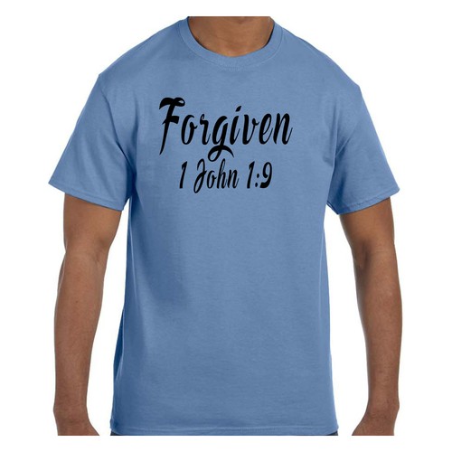 Camiseta Cristiana Religiosa Perdonada 1 Juan 1:9 Cursiva Mangas Cortas o Largas - Imagen 6 de 12
