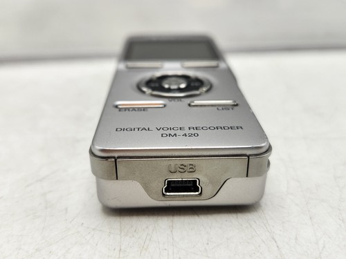 Olympus Digital Voice Recorder DM-420 - Micro SD Card Slot AAA Battery - Works - Picture 7 of 8